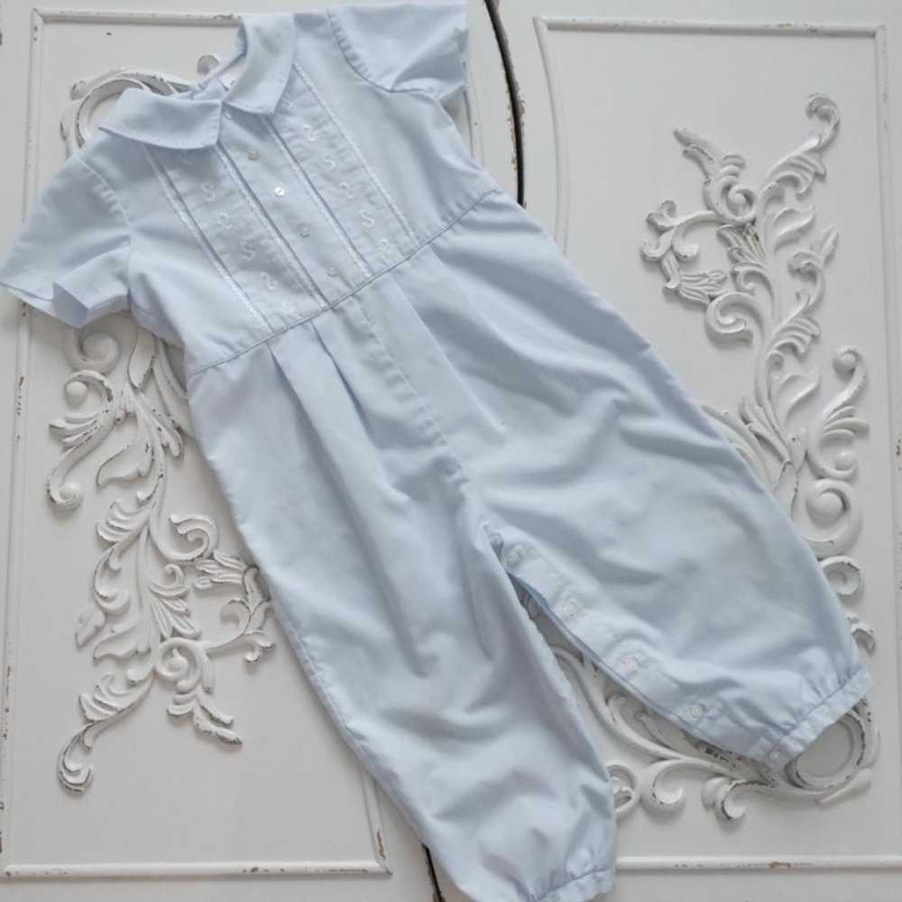 Sarah Louise Blue Romper -  Easter Outfit